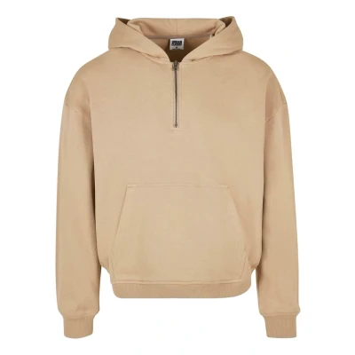 Image of Urban Classics Boxy Zip Hoodie, Men&#039;s, Size: 4XL, Unionbeige