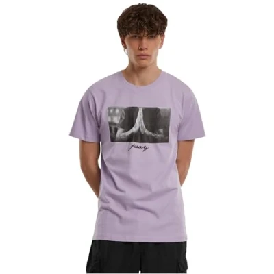 Image of Mister Tee PRAY Print Tshirt, Men&#039;s, Size: Small, Lilac