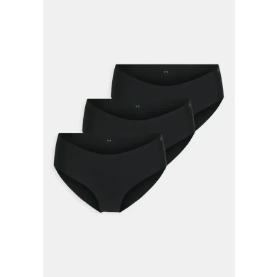 Image of Under Armour Underwear PURE Stretch NO SHOW Hipster Solid 3 PACK Briefs, Women&#039;s, Size: Medium, Black
