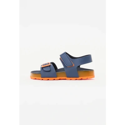 Image of LICO Bioline Master Unisex Sandals for kids, Size: 2.5/3, Navy/orange Synthetics/textile