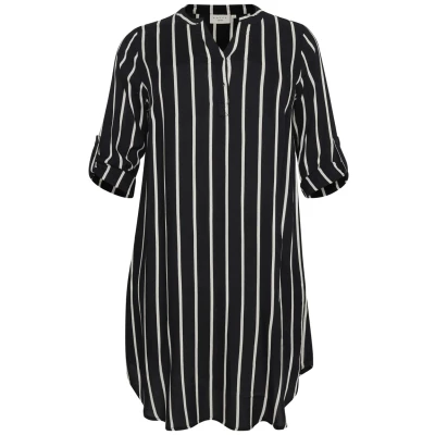 Image of Kaffe Curve Day dress, Women&#039;s, Size: 22, Black / chalk stripe