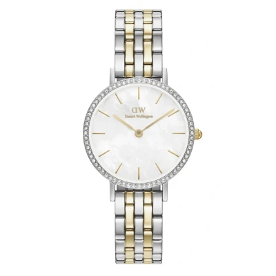 Image of Daniel Wellington Petite Lumine Bezel 5LINK Twotone MOP Watch silvercoloured, Size: 28, Silver coloured