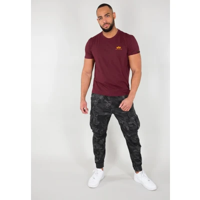 Image of ALPHA INDUSTRIES Men&#039;s Basic T Small Logo shirt, Burgundy, S