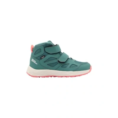 Image of Jack Wolfskin Woodland Hiking shoes for kids, Size: 5, Jade green Leather