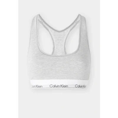 Image of Calvin Klein Underwear Unlined Bralette ICON Bustier, Women&#039;s, Size: Medium, Grey heather