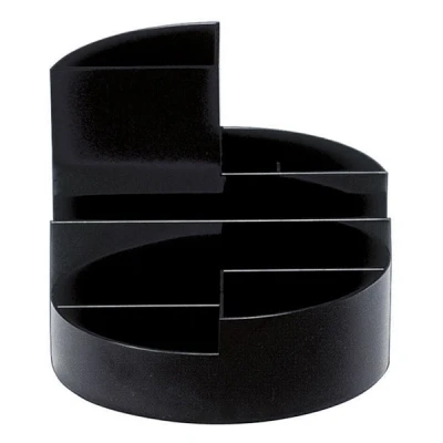 Image of Maul 140 x 125 mm Round Box,desk organiser, 6 compartments, the original from Germany Black