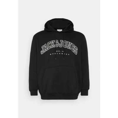 Image of Jack &amp; Jones Jjecaleb Varsity HOOD Sweatshirt, Men&#039;s, Size: XL, Black