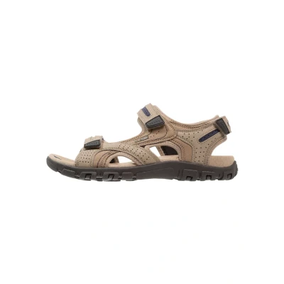 Image of Geox Strada Walking sandals, Men&#039;s, Size: 10.5, Sand/navy shoes