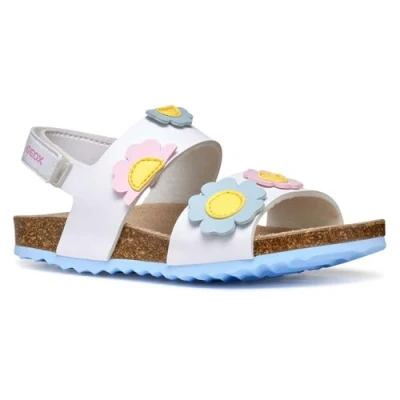 Image of Geox Adriel GIRL Sandals for kids, Size: 8.5K, White High quality imitation leather