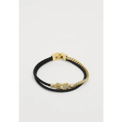 Image of Guess Sailor KNOT Unisex Bracelet Yellow goldcoloured/black, Size: Large, gold coloured/black