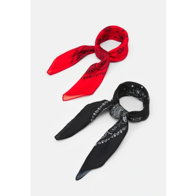 Image of Urban Classics Bandana Unisex 2 PACK Foulard, Men&#039;s, Size: One Size, Black/red