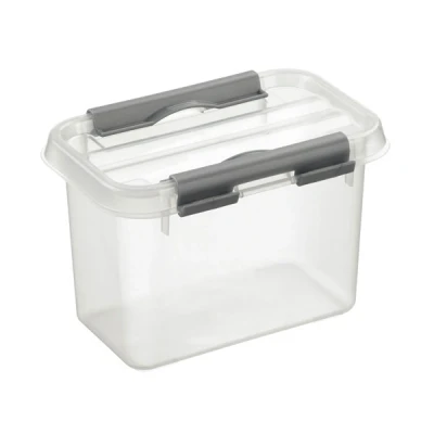 Image of Sunware Q Line Storage Box 0.8 Litre Transparent Colour