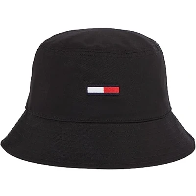 Image of Tommy Jeans FLAG Bucket HAT Hat, Men&#039;s, Size: ONE, Black