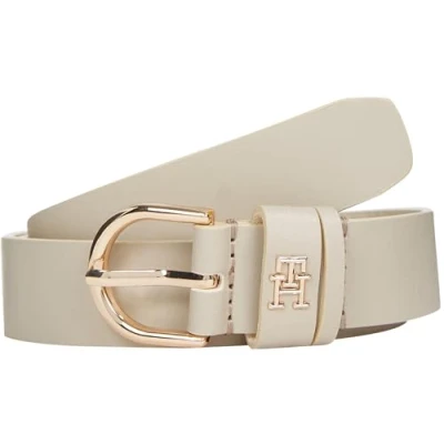 Image of TOMMY HILFIGER ESSENTIAL EFFORTLESS 2.5 Adjustable Belt Women&#039;s, BEIGE (Sugarcane), 80
