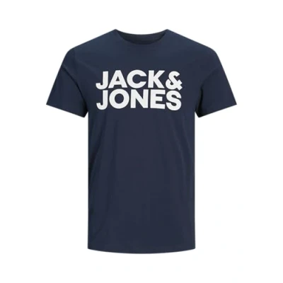 Image of Men&#039;s 2 Pack Round Neck T Shirt Plus Size Short Sleeve Jersey Big Logo Tee Design, Navy Blazer, XS