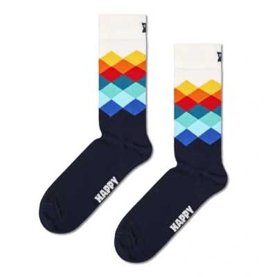 Image of Happy Socks Faded Diamond SOCK Unisex Socks, Size: 7.5 11.5, Burgundy