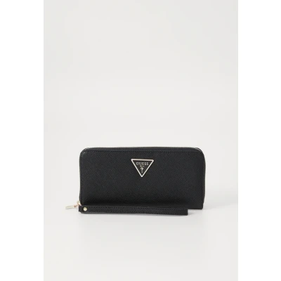 Image of GUESS Women&#039;s Laurel Large Zip Around Wallet, Clutch, One Size, Black, Size