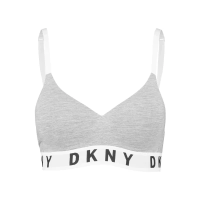 Image of DKNY Intimates Wirefree Pushup bra, Women&#039;s, Size: Medium, Heather grey/white/black