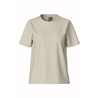 Image of Pieces Pcria Solid TEE Basic Tshirt, Women&#039;s, Size: XS, Birch