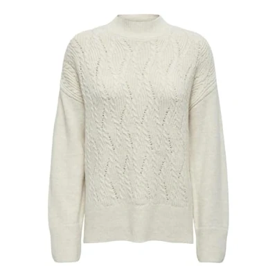 Image of ONLY Women&#039;s Onlleise Freya Ls High Neck KNT Sweater, Grey (Whitecap Gray), L