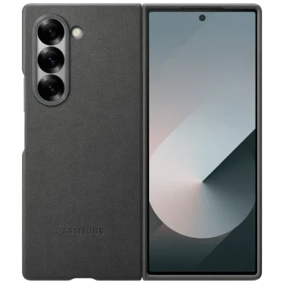 Image of Samsung Pu Leather Back Cover Grey Galaxy Z Fold 6