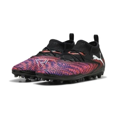 Image of Puma Future 8 Match MG JR Unisex Moulded stud football boots for kids, Size: 5.5, Black/white/glowing red Synthetics/textile
