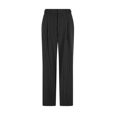 Image of Urban Classics Stripe WIDE LEG Trousers, Women&#039;s, Size: Small, Darkgrey white