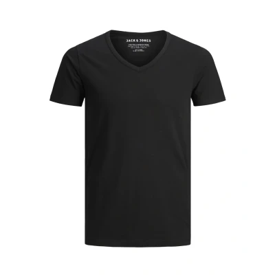 Image of Jack &amp; Jones Basic Vneck Tshirt, Men&#039;s, Size: XL, Black