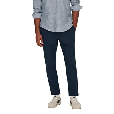 Image of Only &amp; Sons Men&#039;s Fabric Trousers, Dark Navy, S