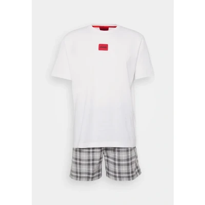 Image of HUGO Check Short Pyjamas, Men&#039;s, Size: Small, Dark grey