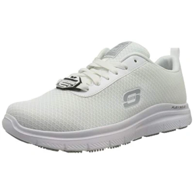 Image of Skechers FLEX Advantage Trainers, Men&#039;s, Size: 7.5, White Imitation leather/ textile