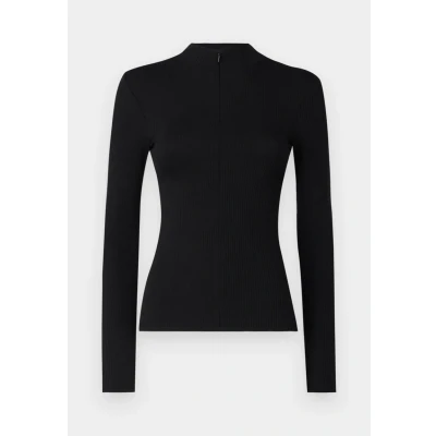 Image of Pieces Pckitte ZIP Tneck Long sleeved top, Women&#039;s, Size: XS, Black