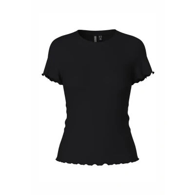 Image of PIECES Women&#039;s Pcnicca Ss O Neck Top Kac BFD T Shirt, Black, L