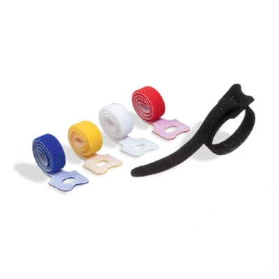 Image of Durable CAVOLINE Cable Management Ties Reusable Self Gripping for Sorting and Bundling Cables Extreme Alternative to Plastic Pack of 5 in Assorted Colours