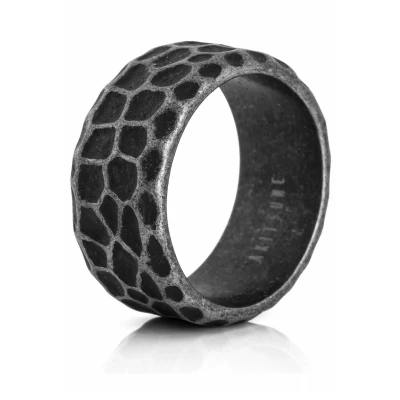 Image of Akitsune Terra Ring, Men&#039;s, Size: 59, Antique silver