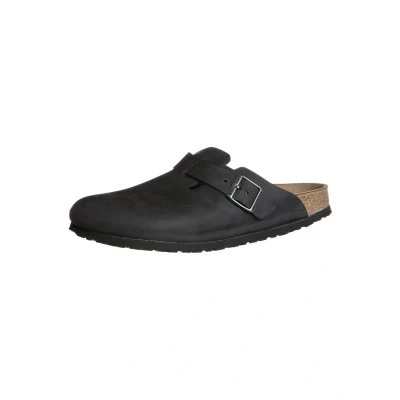 Image of Birkenstock Boston Slippers, Size: 3.5, Schwarz Leather