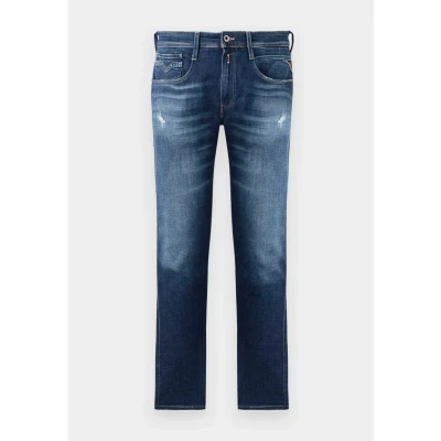 Image of Replay Anbass Pants Straight leg jeans, Men&#039;s, Size: 33x30, Dark blue