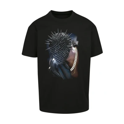 Image of Upscale by Mister TEE Thorned MASK Oversize Print Tshirt, Men&#039;s, Size: XXL, Black
