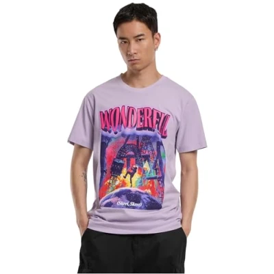 Image of Mister Tee Wonderful Print Tshirt, Men&#039;s, Size: Large, Lilac