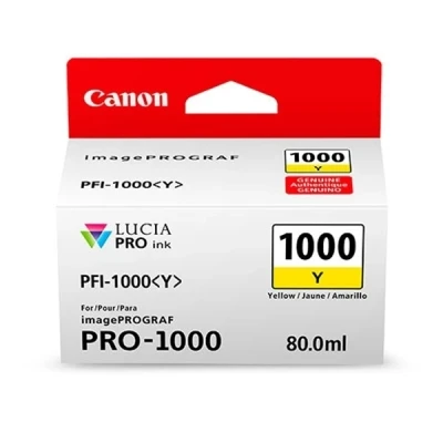 Image of ImagePROGRAF PRO 1000 Canon PFI 1000Y yellow ink cartridge (original Canon)