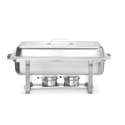 Image of HENDI Chafing Dish Gastronorm with Two Fuel Paste Containers and a Container 65 mm, Suitable for up to 100 mm Deep, GN 1/1, 9L, 585 x 385 (H) 315 Stainless Steel 18/0