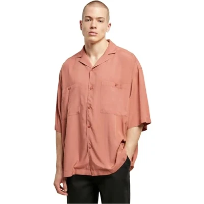 Image of Urban Classics Resort Shirt, Men&#039;s, Size: 5XL, Terracotta