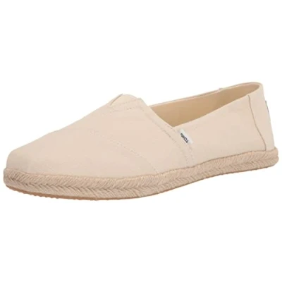 Image of TOMS Women&#039;s Alpargata Rope Classic Loafer Flat, Natural White, 6.5 UK