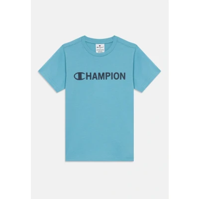 Image of Champion Graphic CREW NECK Unisex Print Tshirt for kids, Size: 9 10y, Blue
