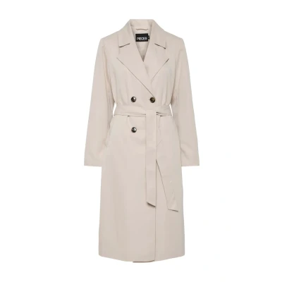 Image of Pieces Pcscarlett Trenchcoat, Women&#039;s, Size: XXL, Silver gray