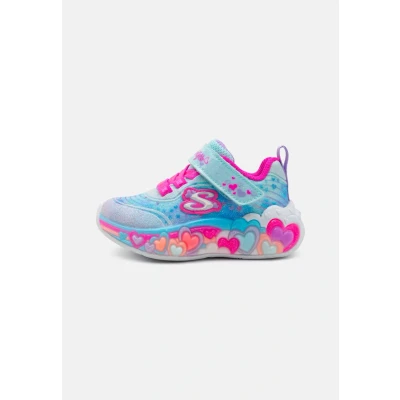 Image of Skechers Eternal Heart Lights Trainers Light blue sparkle/multicoloured for kids, Size: 5K, sparkle/multi coloured Textile/synthetics