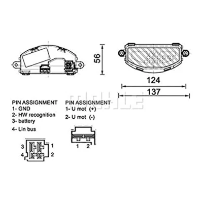 Image of Regulator, passenger compartment fan MAHLE ORIGINAL ABR 155 000P