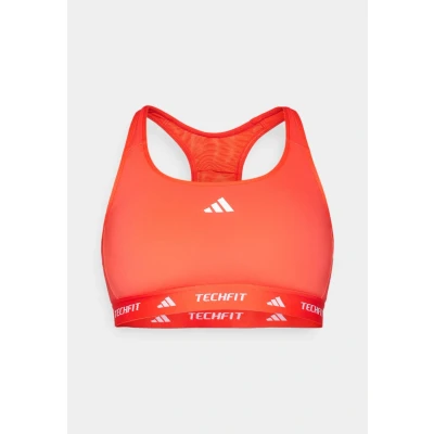 Image of adidas Performance Powerreact Techfit Medium support sports bra, Women&#039;s, Size: XXSxA B, Bright red