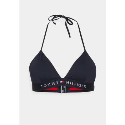 Image of Tommy Hilfiger Triangle Fixed Bikini top, Women&#039;s, Size: Small, Desert sky