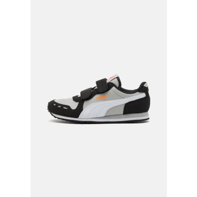 Image of Puma Cabana Racer 20 Unisex Trainers for kids, Size: 1.5, Ash gray/white/black Imitation leather/ textile